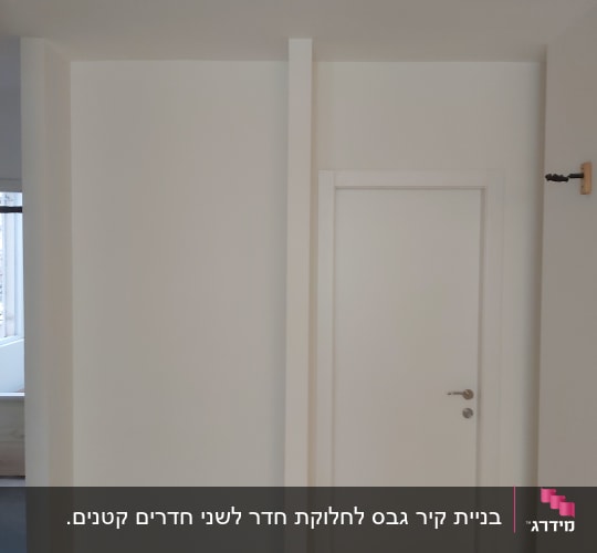 קיר גבס לבן עם דלת לבנה